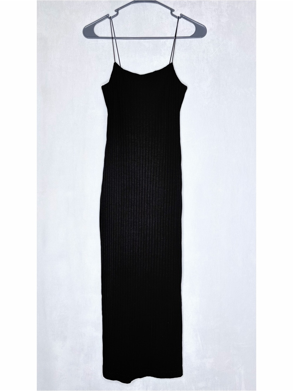 Zara Black Ribbed Midi Dress - Picture 2 of 8